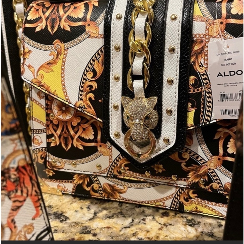 COPY - New with tags! Aldo Baro multicolored white black & gold & tiger w/ emer…